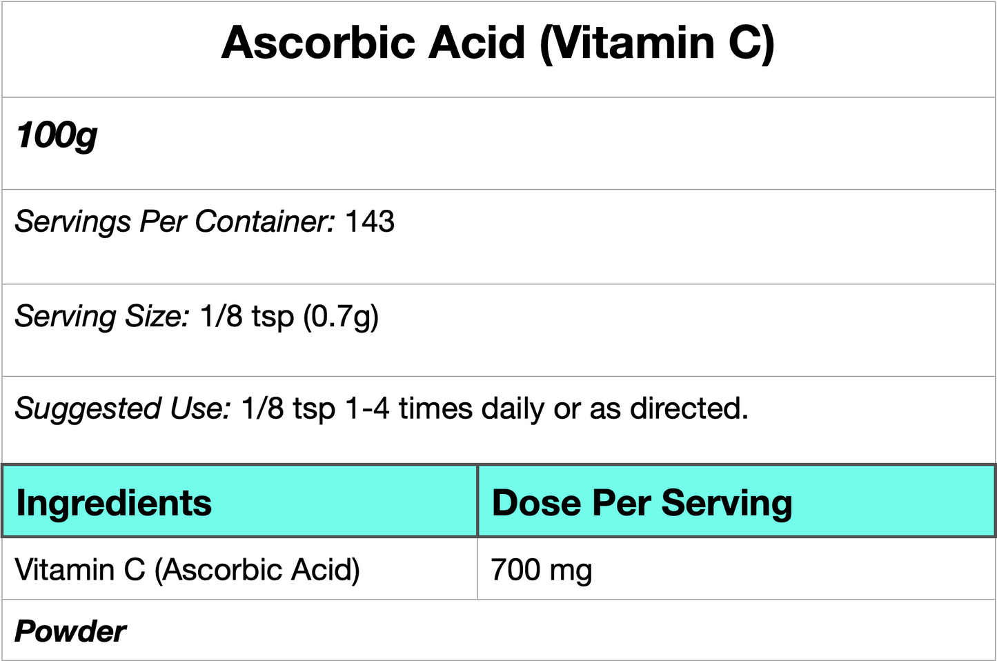 Ascorbic Acid (Vitamin C)