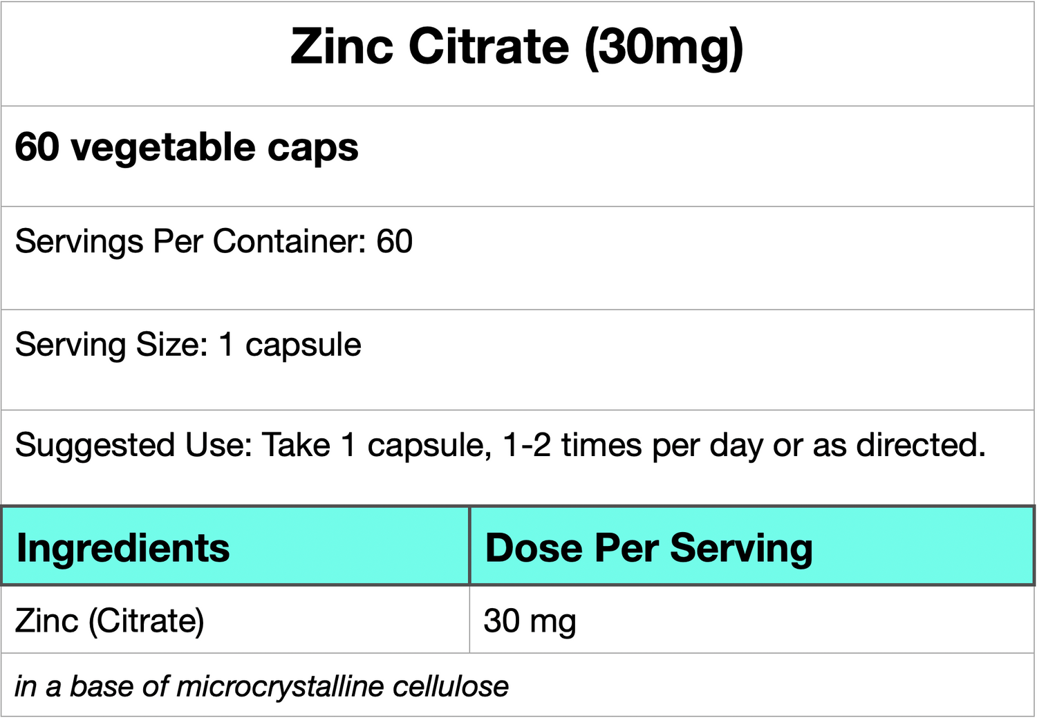 Zinc Citrate