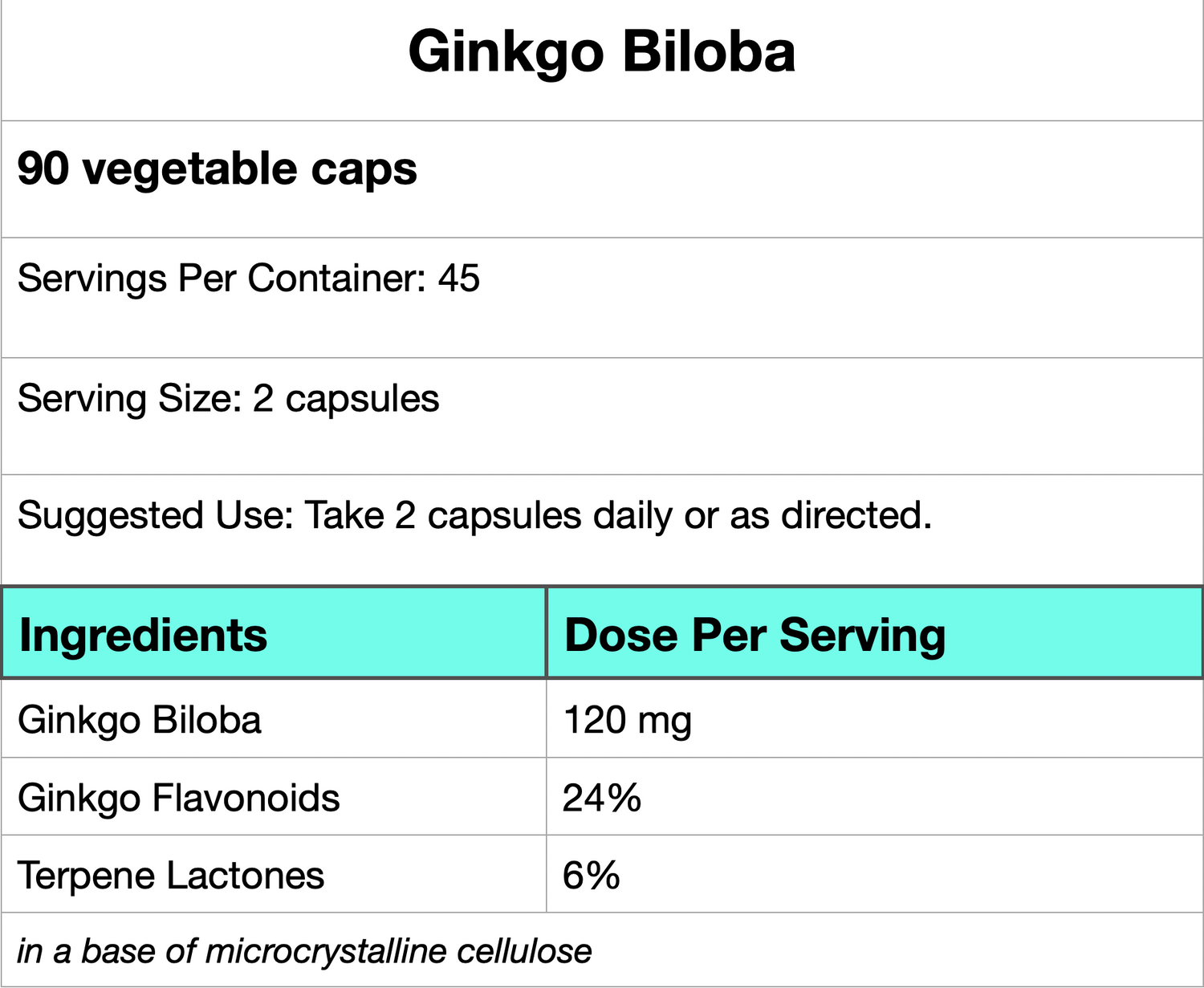Ginkgo Biloba